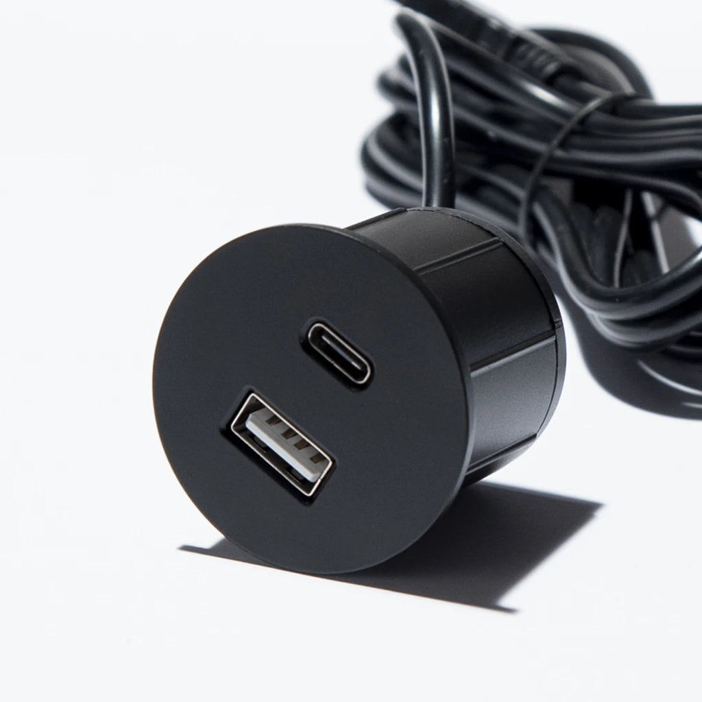ASA 06029Z00037 Nabíjecí HUB vestavný VERSAPICK, 1xUSB 5V (typ A+C), ⌀42mm, kulatý, kov, černá matná ASA 06029Z00037 Nabíjecí HUB vestavný VERSAPICK, 1xUSB 5V (typ A+C), ⌀42mm, kulatý, kov, černá matná